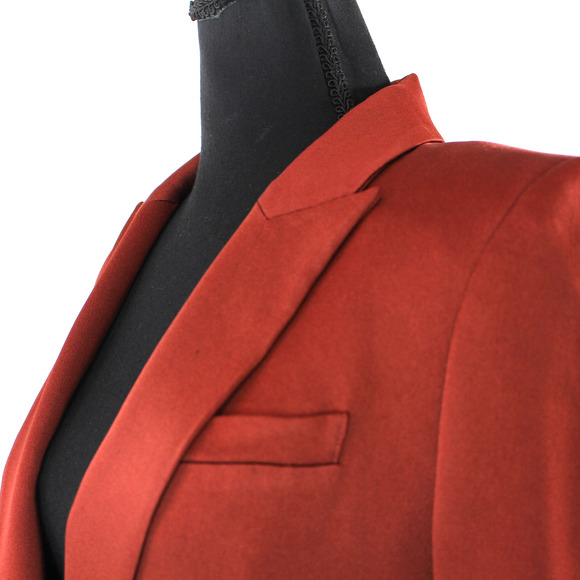 Veronica Beard Satin Sheen Clay Dickey Jacket 4 Single Breasted Acetate Blazer - Picture 4 of 8